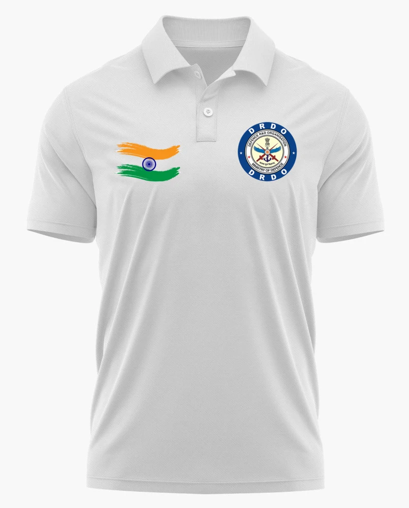 DRDO White Printed Customized T-shirt – Premium Quality