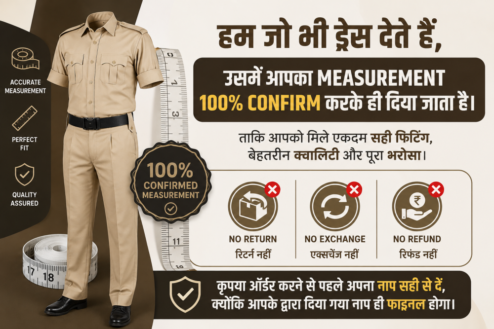 CAPF / State Police Khaki Dress – Premium SYRAM Fabric Uniform