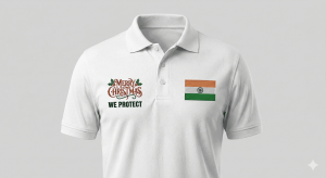 Merry Christmas Logo White Polo Dry-Fit T-Shirt