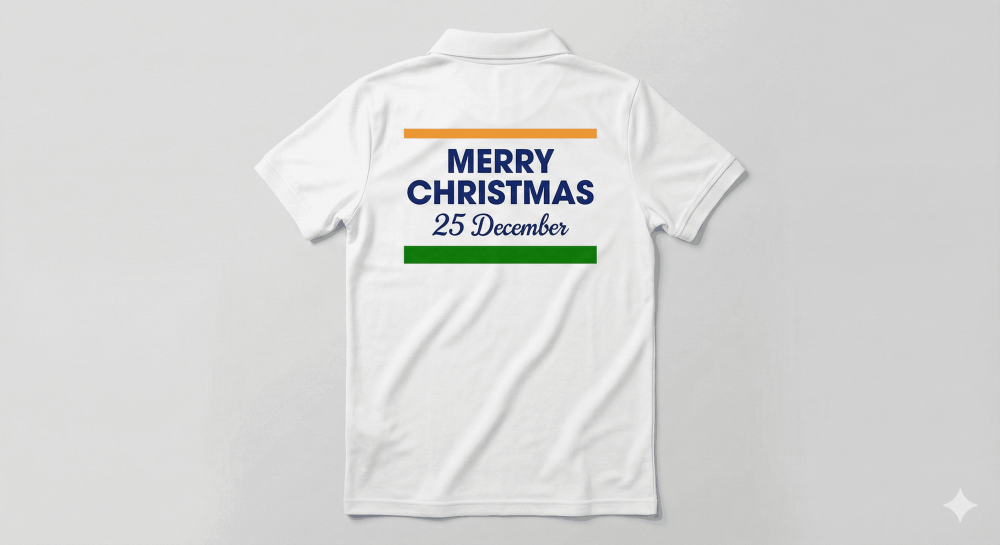 Merry Christmas Logo White Polo Dry-Fit T-Shirt