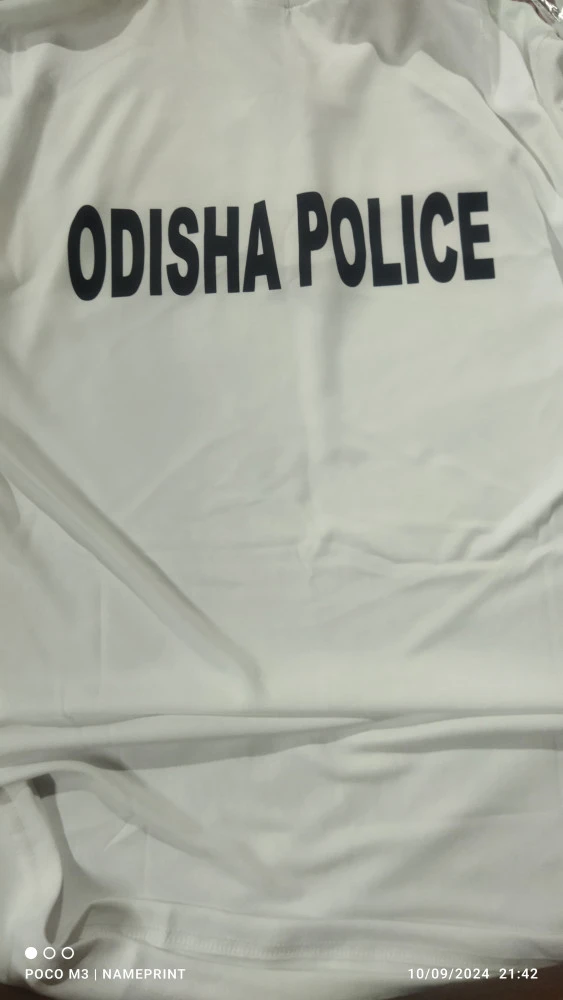 Odisha Police White Dry-Fit Collar Half Sleeve T-Shirt (160 GSM Premium Quality)