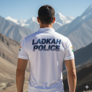 Ladakh Police Tactical Dry-Fit Polo T-shirt with QR ID & India Flag