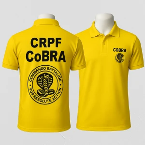 CRPF CoBRA Commando – Yellow Dry-Fit Collar T-Shirt