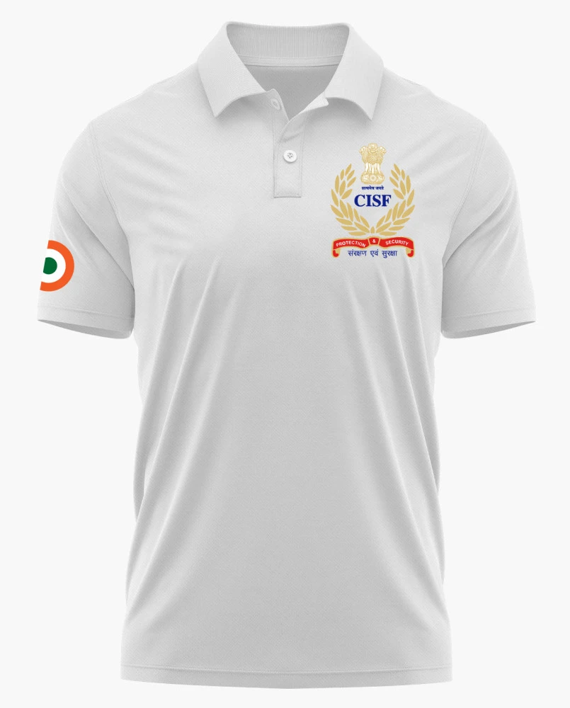CISF White Customized T‑Shirt