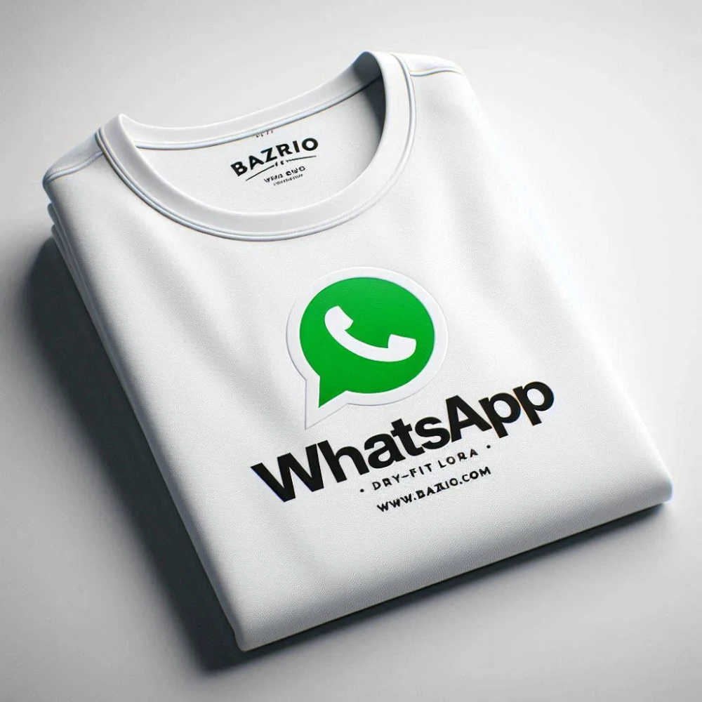White Dry-Fit Collar T-Shirt - Customized with WhatsApp Logo