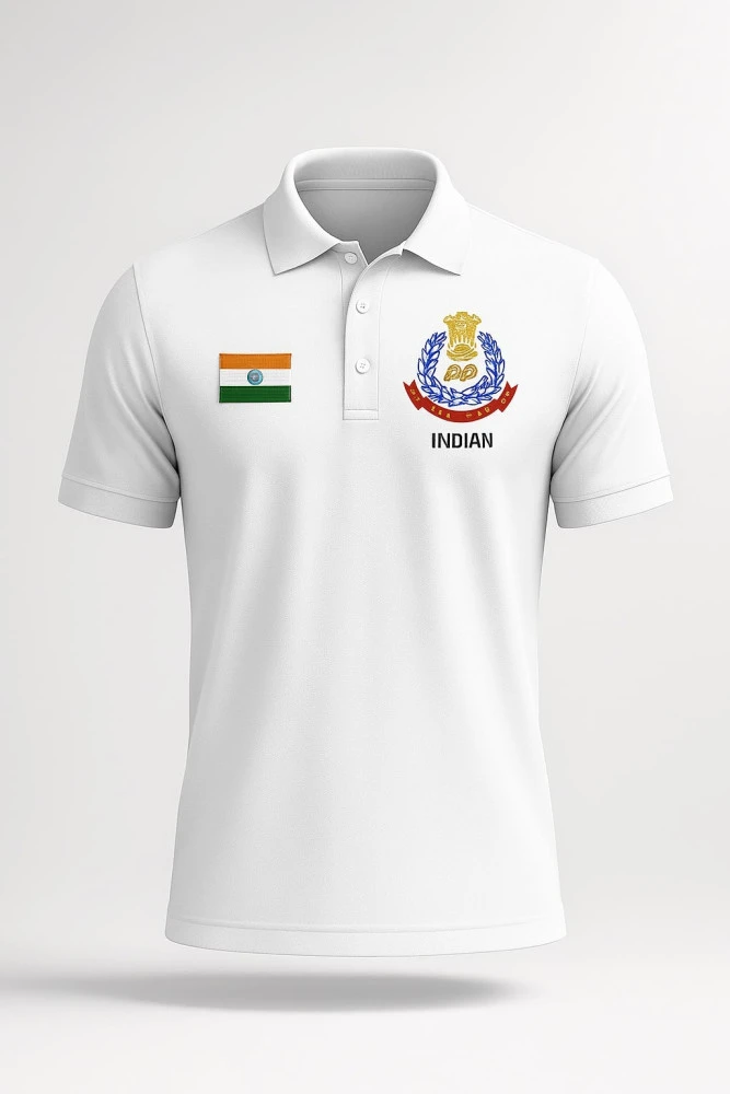 Puducherry Police Gray Dry-Fit Collar Half Sleeve T-Shirt