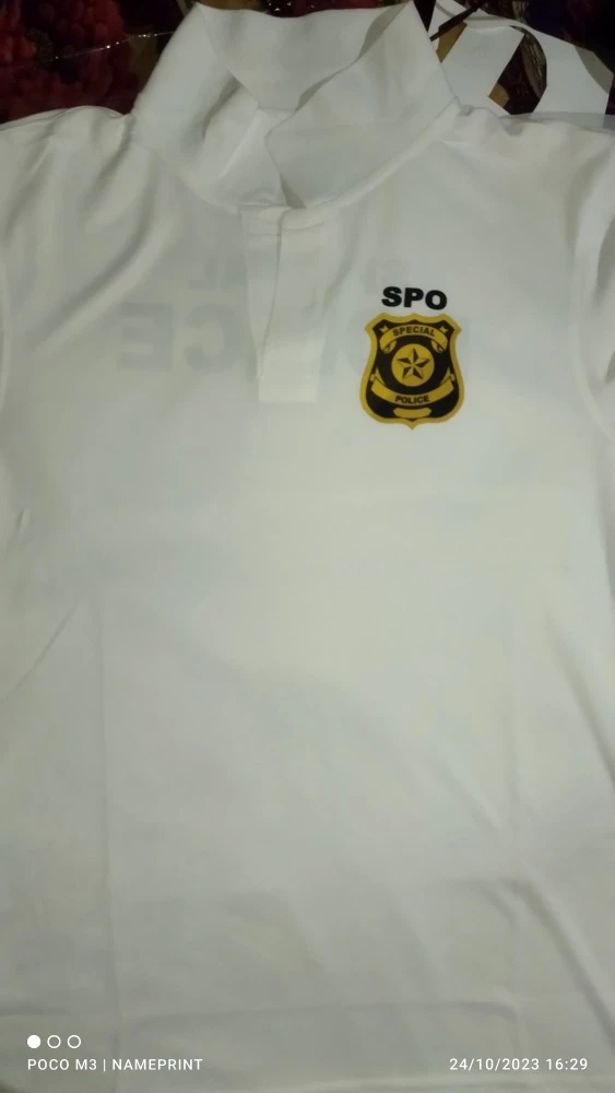 Puducherry Police Gray Dry-Fit Collar Half Sleeve T-Shirt