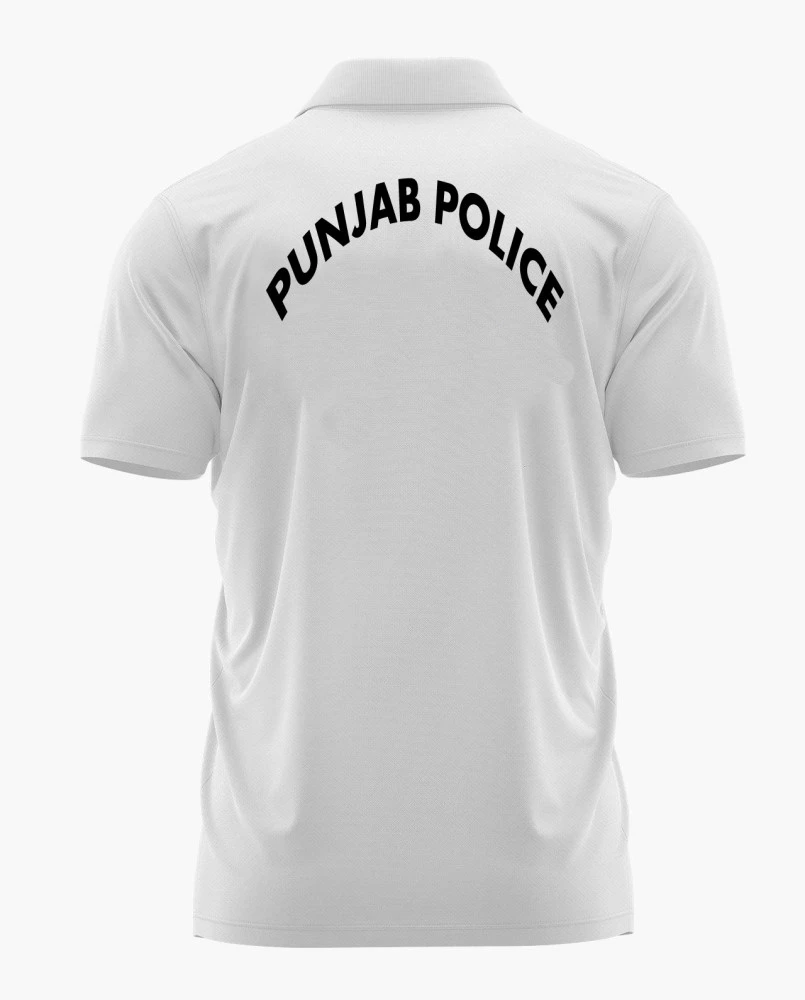 Punjab Police Logo Printed White Customized T-shirt