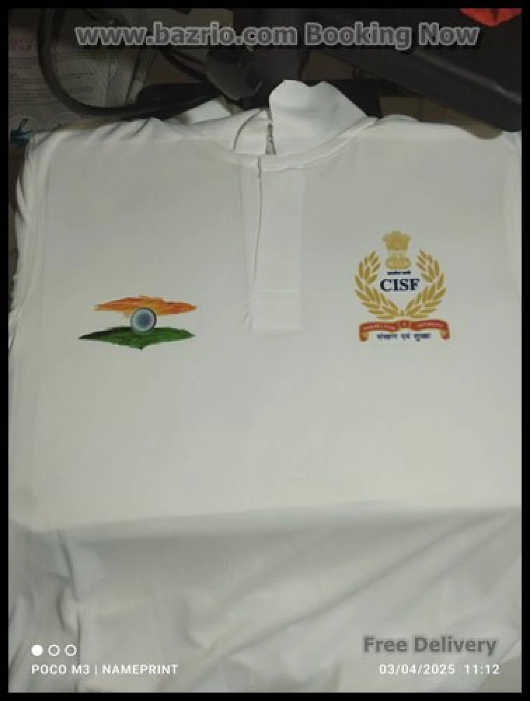 CISF White Customized T‑Shirt