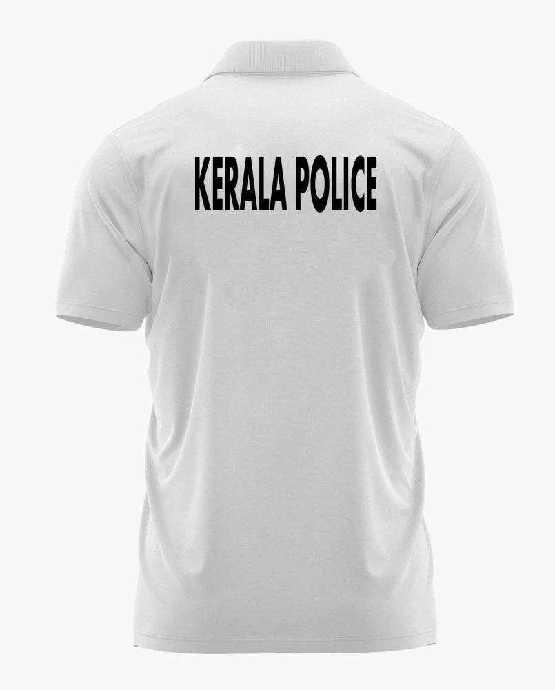 Kerala Police Logo White Printed Customized T-Shirt