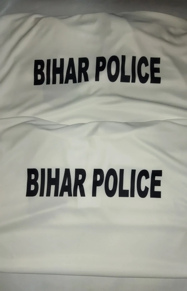 Bihar Police White Printed Customized T-shirt – Premium Cotton Police T-shirt