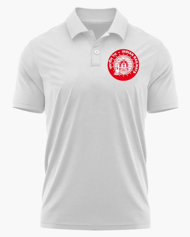 Indian Railways Logo Printed White Customized T-shirt
