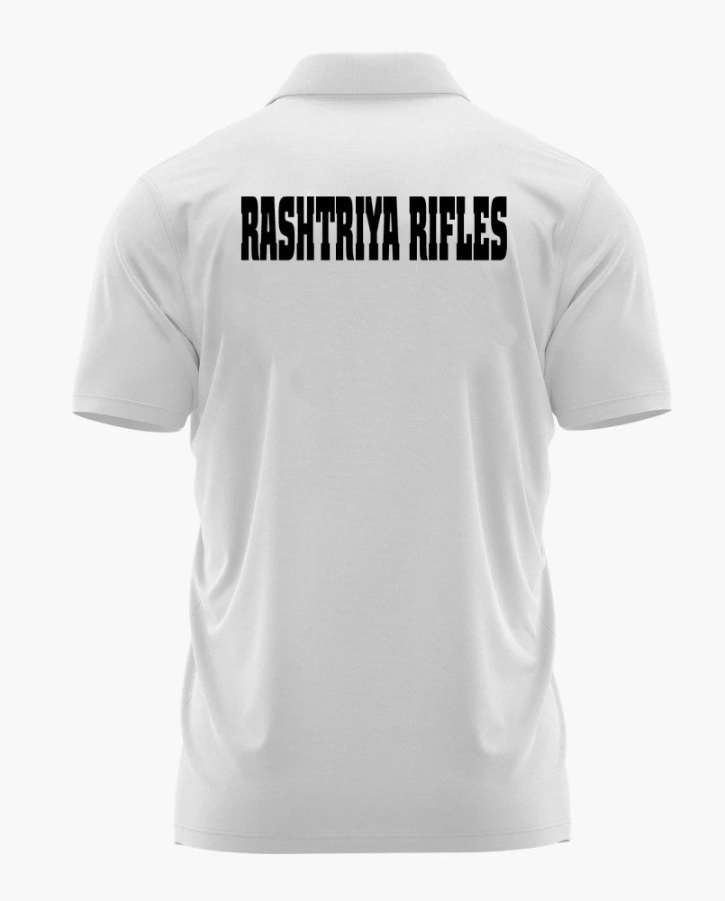 Rashtriya Rifles Logo Printed White Customized T-shirt – Indian Army Elite Forces Edition