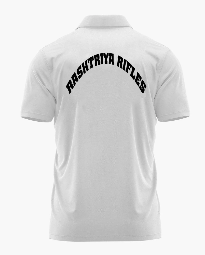 Rashtriya Rifles Logo Printed White Customized T-shirt – Indian Army Elite Forces Edition