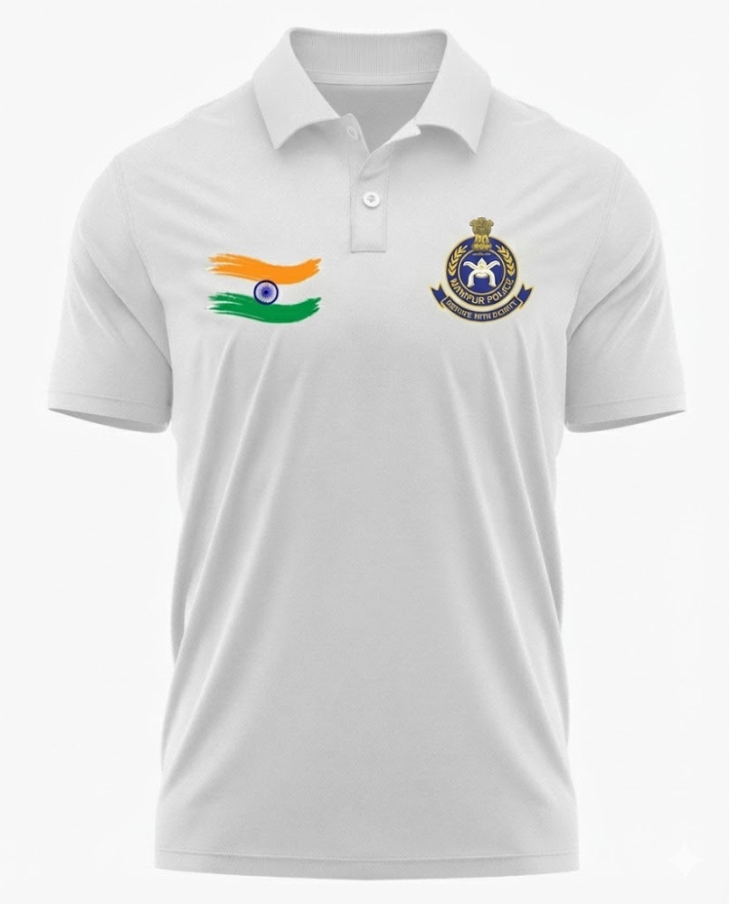 Manipur Police Dry-Fit T-Shirt (White)